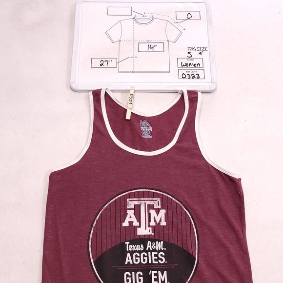 Knights Apparel Texas A&M Aggies Tank Casual Top Shirt Womens Size S Maroon - Picture 9 of 9